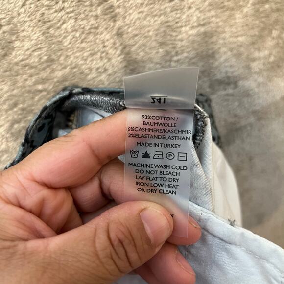 Peruvian Connection Birdseye Geometric Print Pants Sz 4‎ Cotton Cashmere Blend - Picture 5 of 8